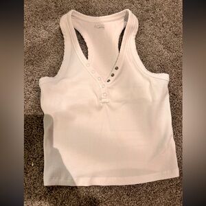 Offline By Aerie White Ribbed Tank Top size small